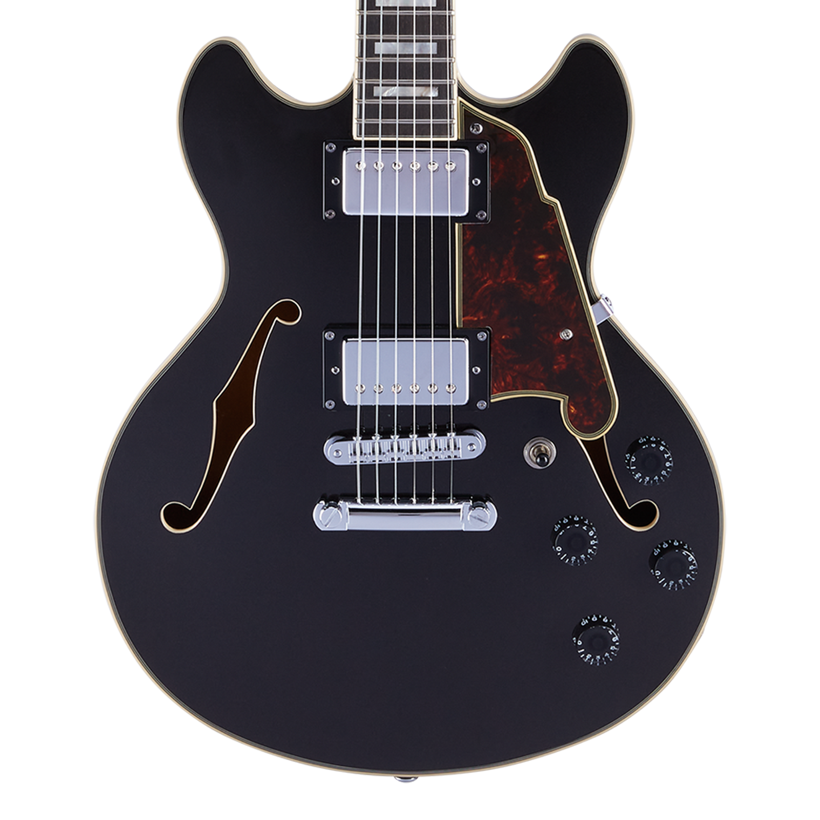 D'Angelico Premier Mini DC Semi-Hollow Electric Guitar Black Flake B-Stock