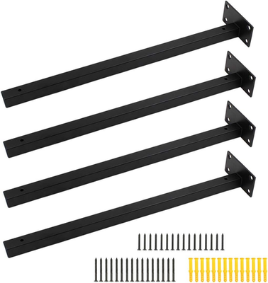 #ad #ad 4 Pcs 16quot; Floating Shelf Bracket Stainless Steel Heavy Duty Black Shelf Brackets $42.95