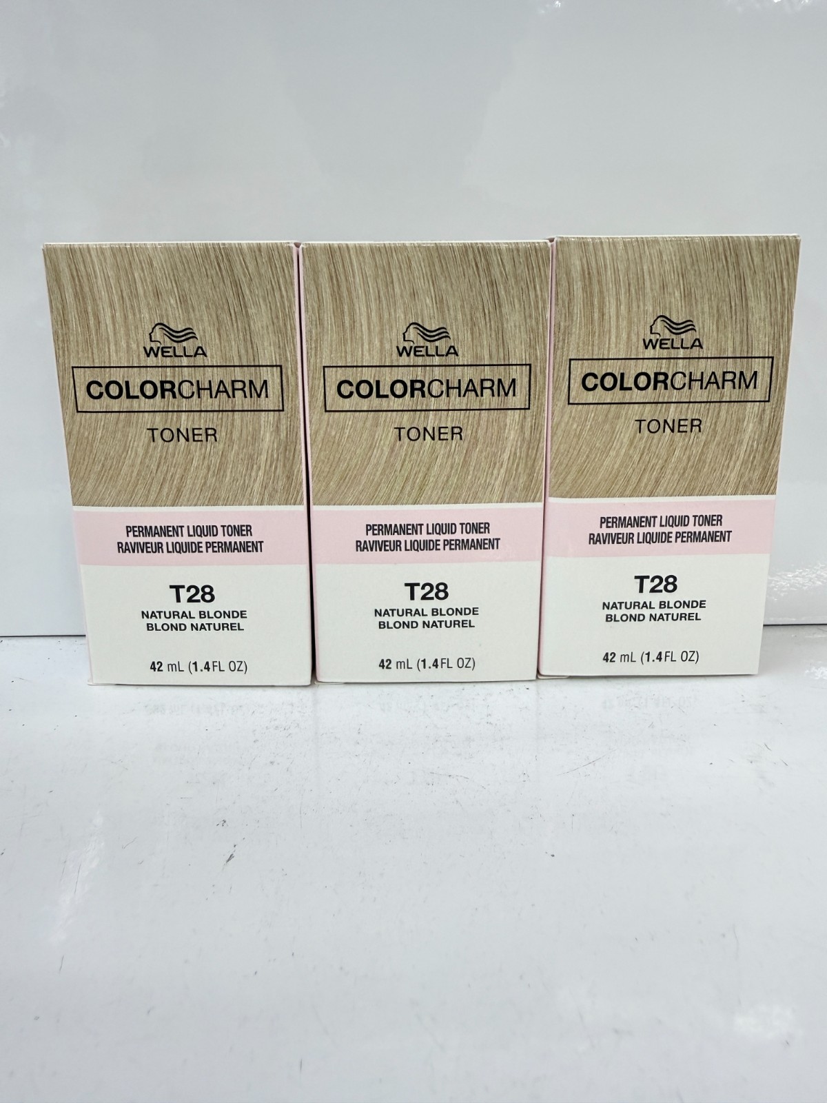Charm T28 Natural Blonde Permanent Liquid Hair Toner - Pack Of 3