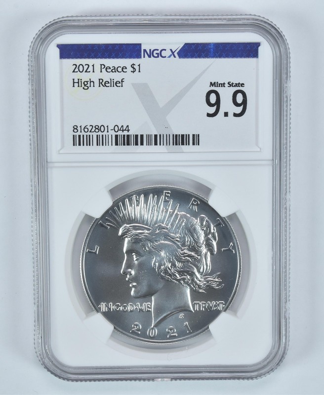2021 Peace Silver Dollar High Relief Mint State 9.9 NGC X NGCX *1384