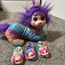 Puppy Surprise Tie Dye Rainbow Puppy Dog Mama Cherry  3 Babies Plush Toy