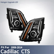 Halogen Upgrade LED Projector Headlights For 2008-2014 Cadillac CTS w/o AFS