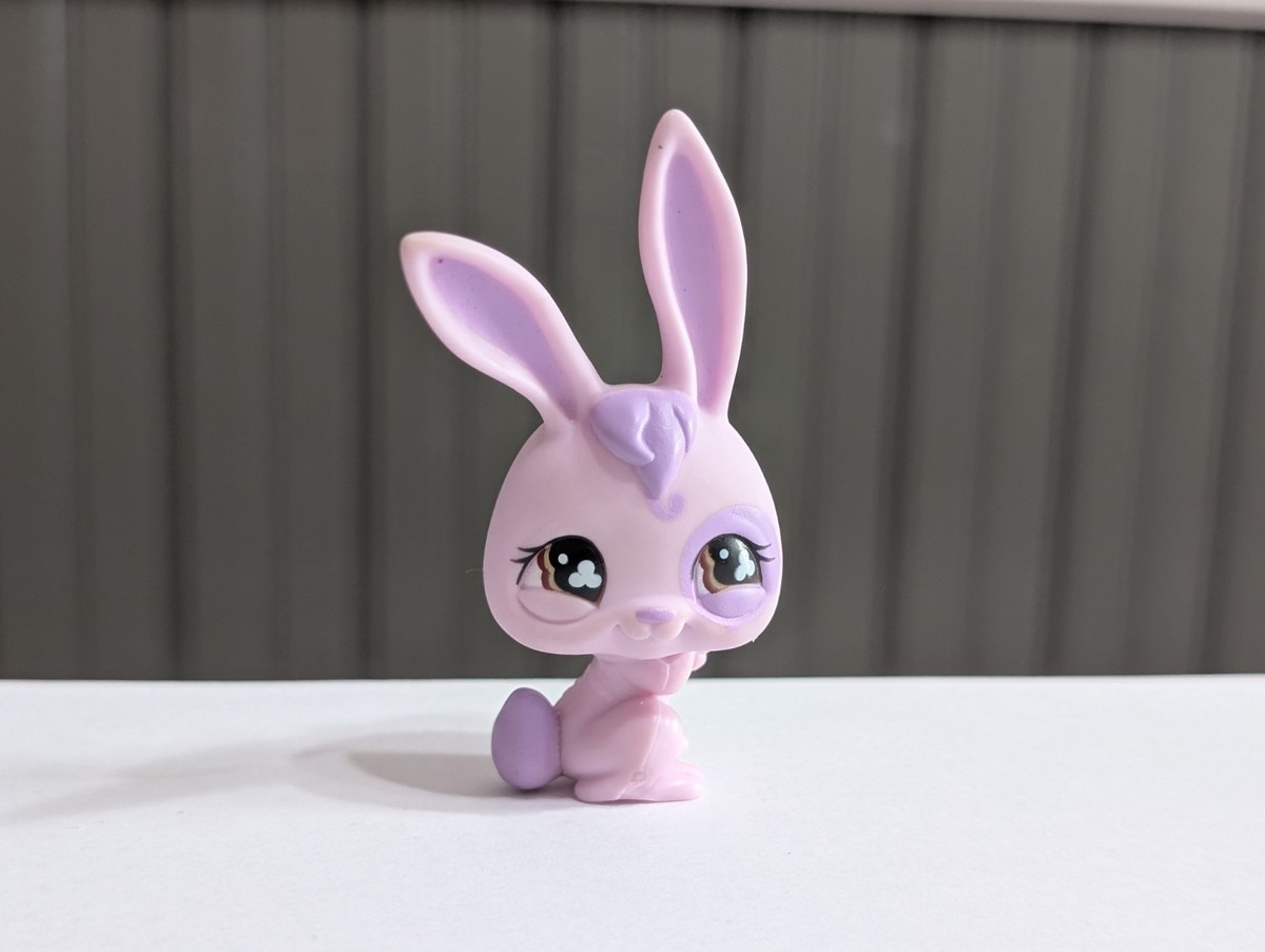 Authentic Rare Littlest Pet Shop Purple Rabbit Bunny Brown Clover