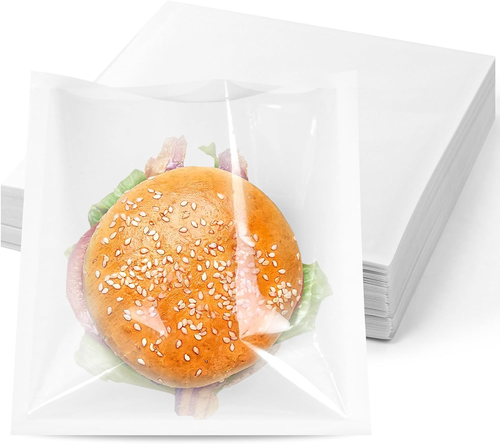 100PCS Heat-Sealable Cookie Bags with Window, 7.1"X7.5" Greaseproof Kraft Paper - Picture 1 of 6