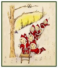 Vintage Christmas Santa Helpers Nimble Nicks #10 Counted Cross Stitch Pattern