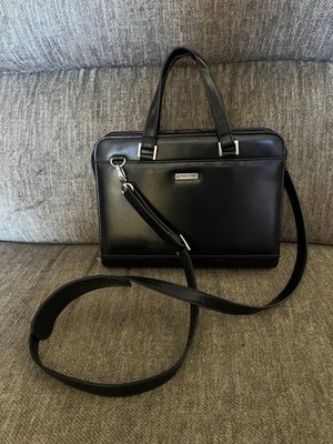 Franklin Covey Black Leather Briefcase Bag Planner Portfolio Cover Unused