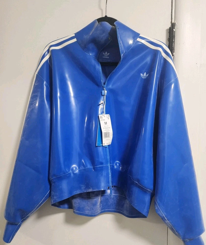 ADIDAS LATEX 3-STRIPES BLUE SPORTS JACKET - JD1055 - BRAND NEW WITH TAGS - RARE - Image 2 of 4