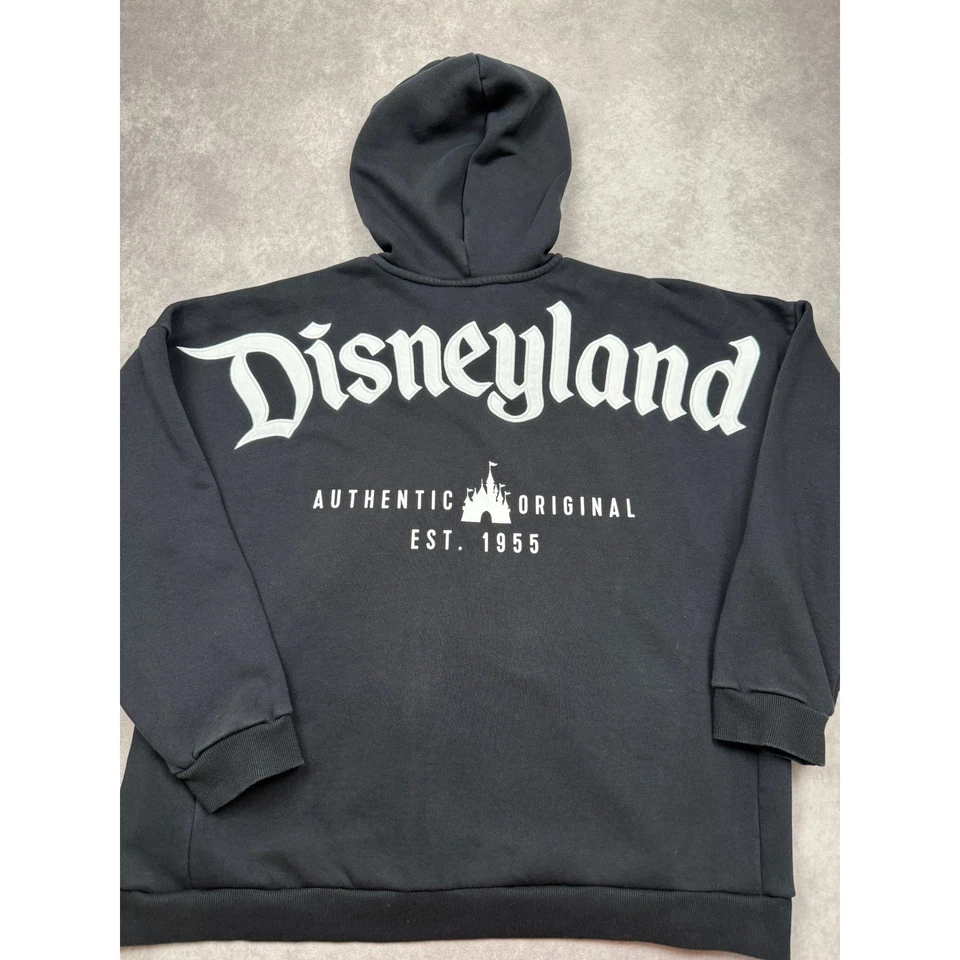 Sudadera con Capucha Disneyland Auténtica Original Cremallera Completa Adulto XL Logo Bordado Negra Foto 4 de 4