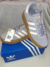 NWT adidas Gazelle Bold J Silver Violet Grey Pink Platform JQ1297 Youth Size 5.5