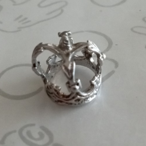 Crown King Queen Prince Princess Sterling Silver Vintage Pendant Charm