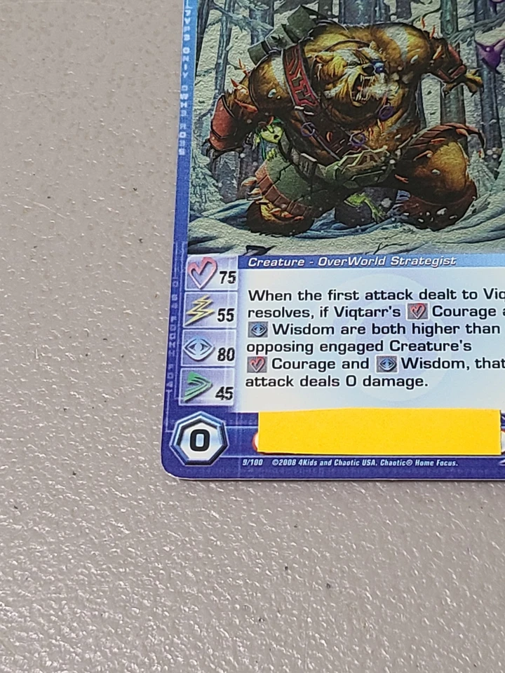 Chaotic TCG 3 Max EPS Viqtarr 9/100 SS 1st Ed Foil Rare (75/55/80/45/45) - LP - Image 4 of 4