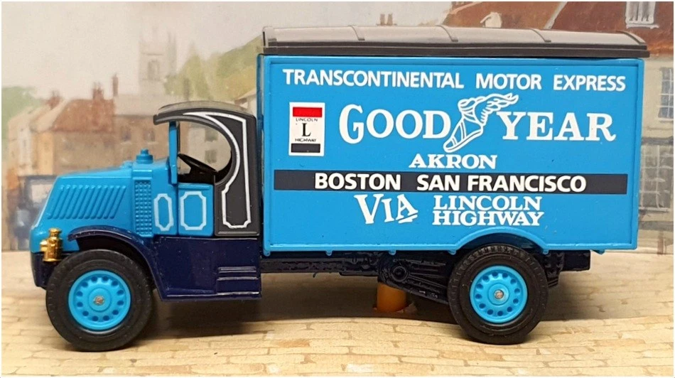 Литой под давлением фургон переменного тока Matchbox Appx длиной 10 см Y-33 — 1930 Mack «Goodyear» — синий - Изображение 3 из 4