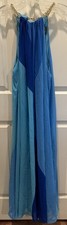 Adrianna Papell Colorblocked Halter Midi Dress Chiffon Sz 16