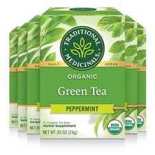 Traditional Medicinals Organic Green Tea, Peppermint - Promotes Healthy