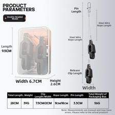 Clip Rilascio Lenza da Pesca con Cuscinetti in Gomma Antiscivolo per Barca Kite Fishing