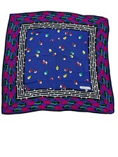 Vintage Tiffany Co Silk Scarf Large Square Floral Multicolor 85cm