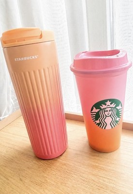 Starbucks Linea Peach Ombre Tumbler Cold&Hot 473ml Summer 2026ein Becher gratis 