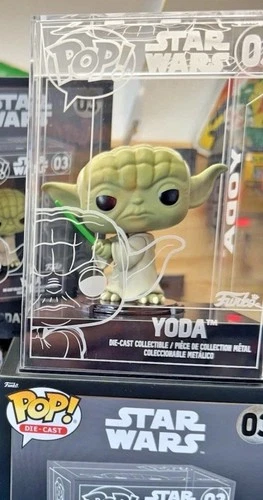 Yoda Funko Pop DieCast #03 In Hard Case Protector Star Wars NEW Unsealed