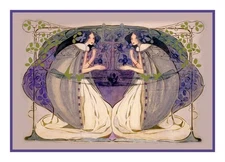 Art Nouveau Spring by Frances MacDonald McNair Counted Cross Stitch Chart
