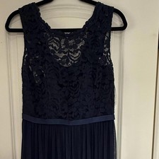 David's Bridal Women's Navy and Blue Dress