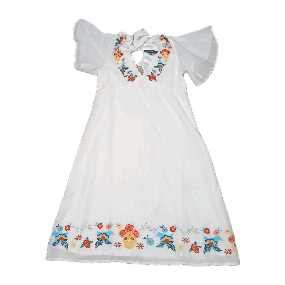 ModCloth White Embroidered Boho Bird Floral A-Line Dress Size 2 Flutter Sleeves | eBay ModCloth White Embroidered Boho Bird Floral A-Line Dress Size 2 Flutter Sleeves | eBay