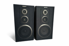 Coppia Altoparlanti Vintage Sony 3 Vie Nero Hi-Fi Stereo Testato Funzionante
