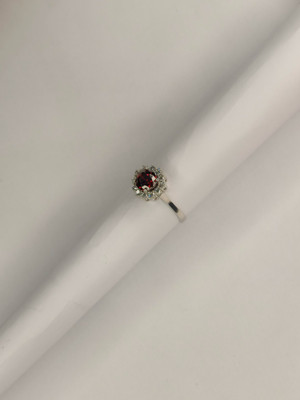 Red Gemstone Ring 925 Silver 7 US/ N UK  SIZE  Brand New With Box  Turkish