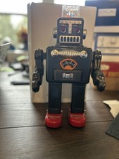 Smoking Spaceman Battery Operated Robot BLACK 