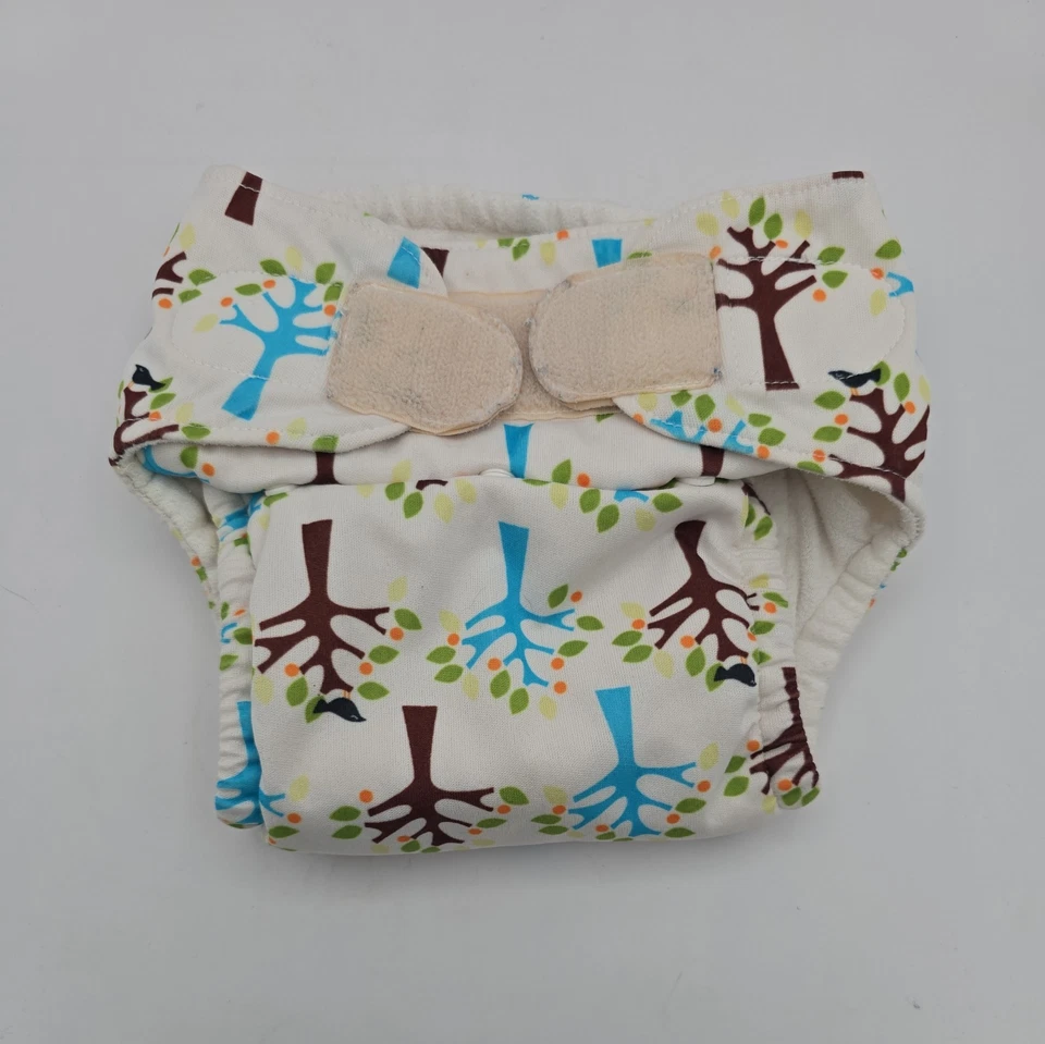 2 pañales de tela todo en uno talla única Thirsties unisex niños niñas búhos árboles a cuadros Foto 2 de 4
