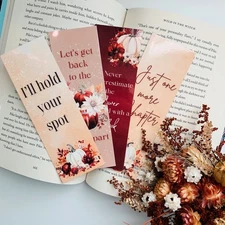 Autumn Reading Bookmark Set, Fall Themed Bookmarks, Cozy Reader Gift