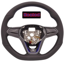 For Golf Mk8 R-line Touch Multifunction Sport Steering Wheel Heated Leather Blue For Golf Mk8 R-line Touch Multifunction Sport Steering Wheel Heated Leather Blue