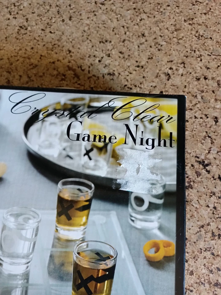 Cristal Transparente Juego Noche Tic Tac Puntera Juego 9 Shot Glass Fiesta Grupo Diversión Beber Foto 3 de 4