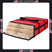 Insulated Pizza Delivery Bag 20x20x6 inch Carrier Warmer Grocery Cooler Red 1