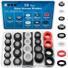 ZDBB 58 PCS Shower Head Garden Hose Screen Filter Gasket.Stainless Steel Water F