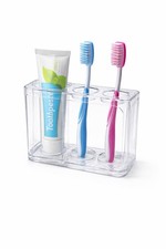 Clear Acrylic Toothbrush Toothpaste Holder Bathroom Organizer