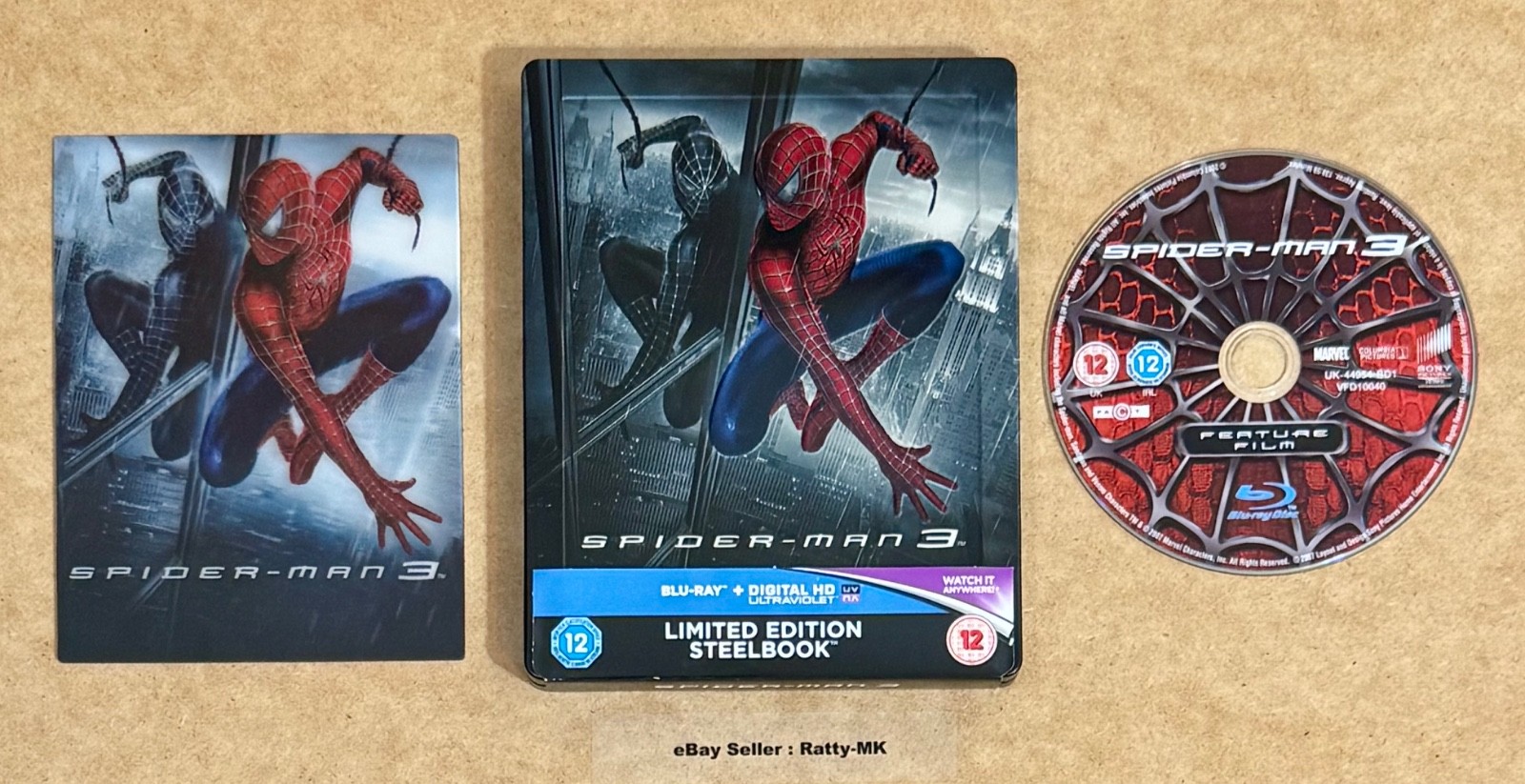 SPIDER-MAN 3 - UK EXCLUSIVE LENTICULAR BLU RAY STEELBOOK (READ DESCRIPTION)