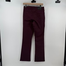 Express Bootcut Jeans Women Size 6 Burgundy Red Low Rise Stretch Denim 2850