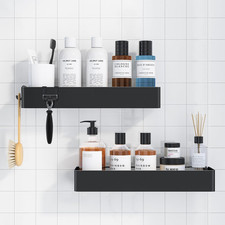 Shower Caddy - 2 Pack Adhesive Shower Organizer, Rustproof Metal Shelves, No-Dri