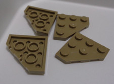 LEGO 2450 - 6038637 Wedge Plate 3 x 3 Cut Corner Sand Yellow x4 Parts & Pieces**