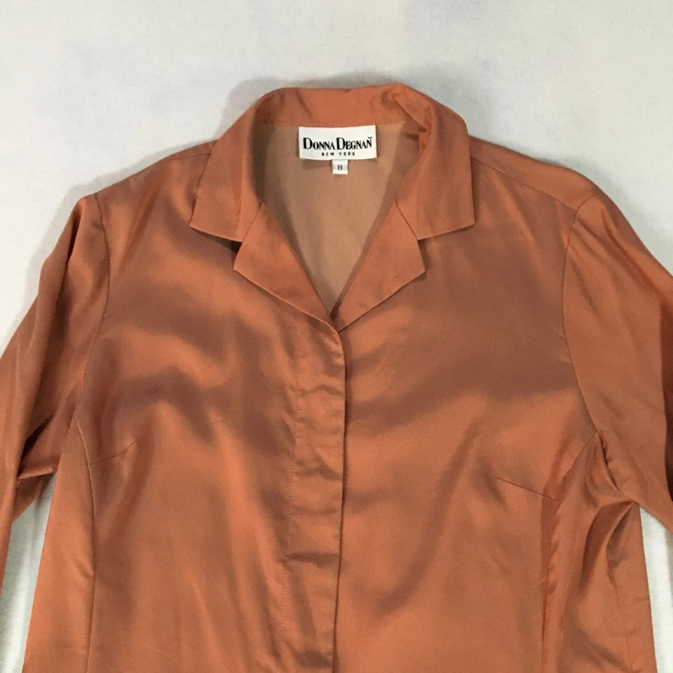 Blusa de Colección Donna Degnan para Mujer Talla 8 Óxido Manga 3/4 Cuello con Muescas Nueva Sin Etiquetas Nueva en Lote Antiguo Foto 2 de 4