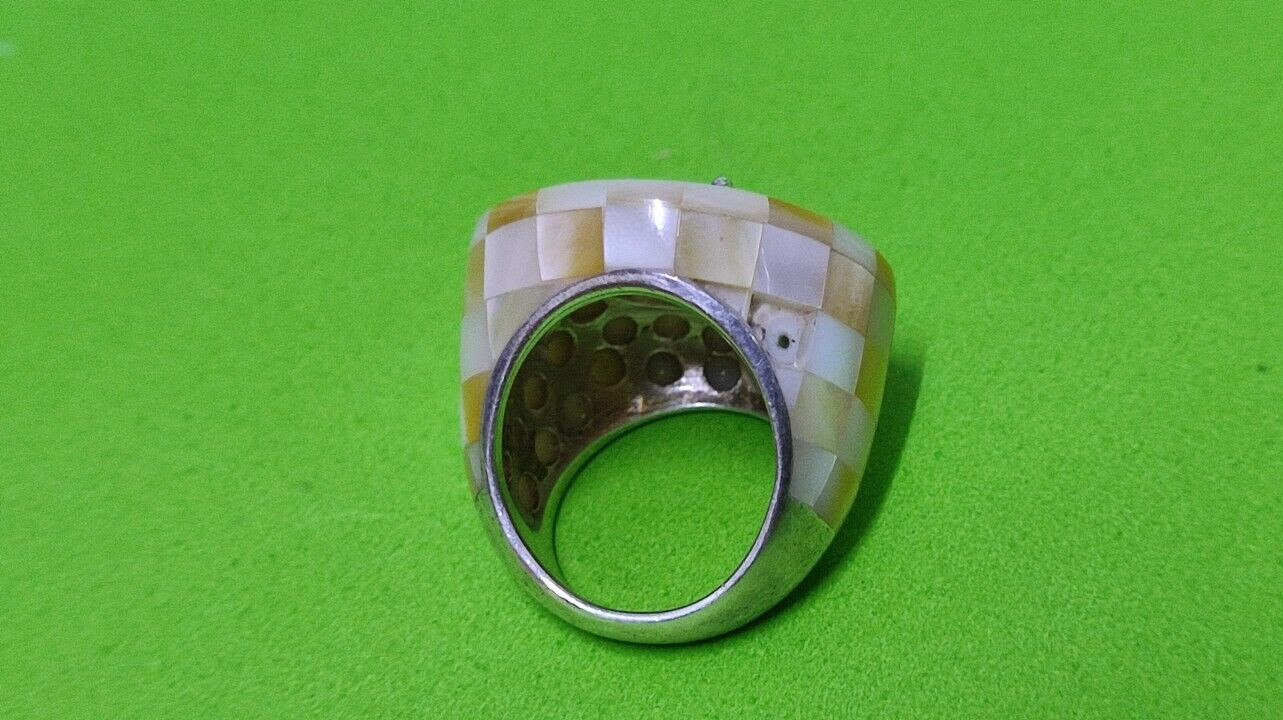925 Silver Ring featuring Natural Shells & Gemsto… - image 6