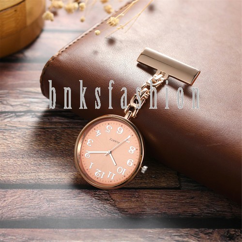 Women Men Simple Nurse Watch Doctor Clip-on Lapel Quartz Brooch Fob Pocket Watch - Picture 10 of 17