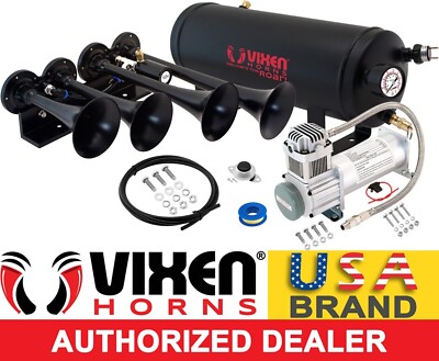 TRAIN HORN KIT FOR TRUCK/CAR/SEMI LOUD SYSTEM /1.5G AIR TANK /200PSI /4 TRUMPETS
