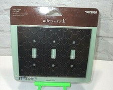 3-Gang Bronze Triple Toggle Standard Wall Plate allen  roth-New-Texture -829936