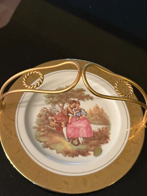 T. Limogesporcelain serving platter vintage,24KT gold hand decoration