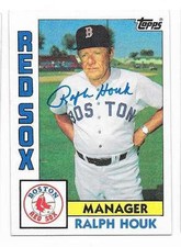 RALPH HOUK 1984 TOPPS AUTOGRAPHED SIGNED # 381 BOSTON RED SOX DECEASED