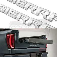 2PCS Chrome Sierra Letter Emblem Badge Front Door/Rear Tailgate Decal Nameplate