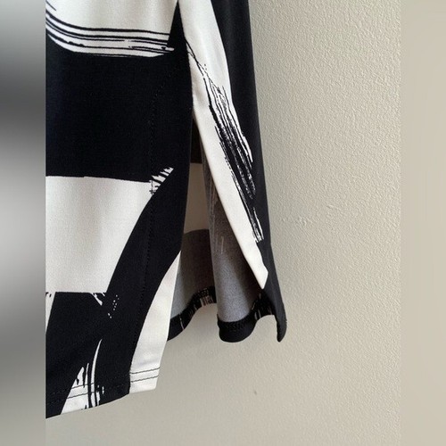 Sympli Black & White Abstract Print Jersey Tank Top Size 10 - Picture 5 of 11