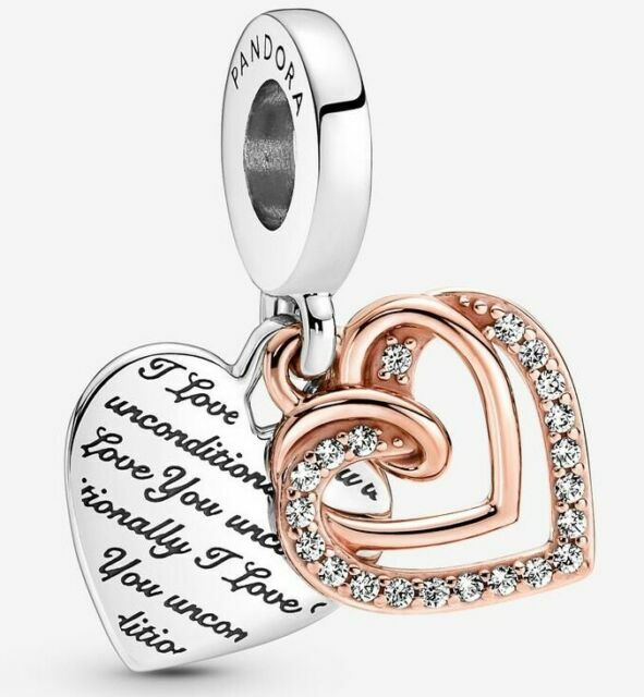 PANDORA 781062C01 Entwined Hearts Double Charm Pendant - Sterling ...