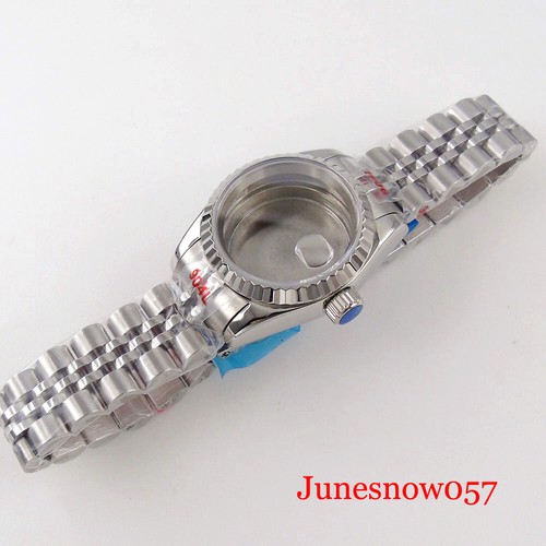 Estuche de reloj para dama 26 mm ajuste movimiento NH05 HN06 pulsera jubileo zafiro espalda sólida - Imagen 19 de 39